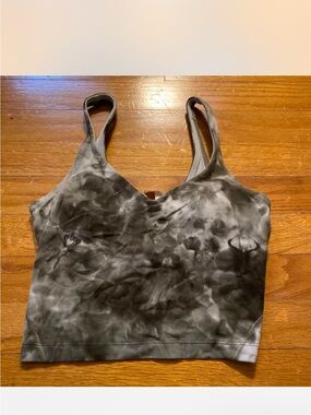 lululemon athletica Black & Gray Tie-Dye Crop Camisole Top
